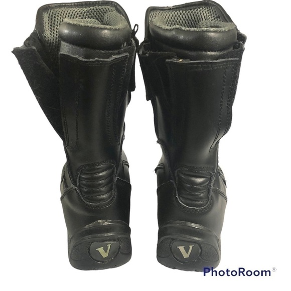VEGA Nitro Double Zipper Moto Leather Touring Boots Black Calf Height size 8 main image 4